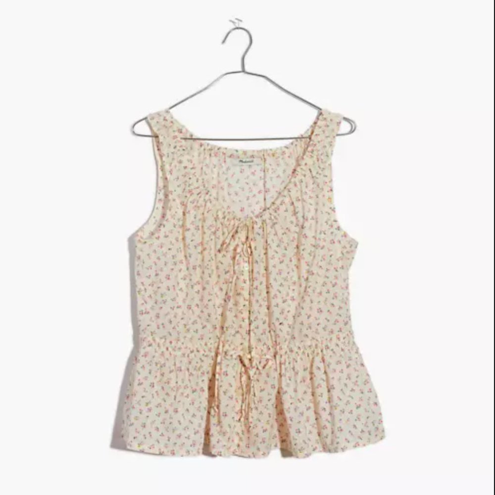 Brand New Madewell Shirred Drawstring Tank Top